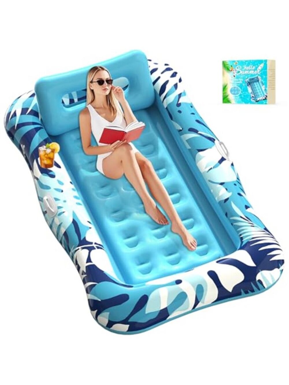 XL Inflatable Pool Float Tanning Lounger Pillow Sunbathing Raft Adult Kids 76"